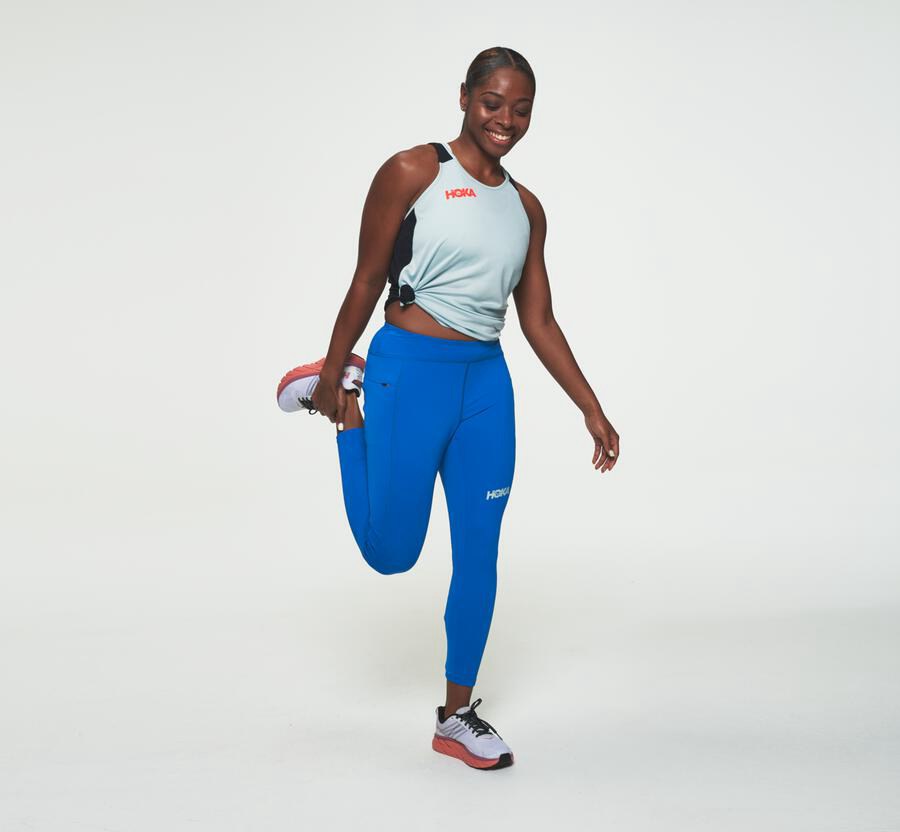 Pantalon Hoka One One Performance Crop Tight Femme - Bleu - LYE-379560